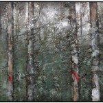 Bestandsaufnahme Asche Erden Oel Kupferoxid Pflanzenteile Lackfarbe Feuer und Bitumen auf Leinwand 100 x 120 x 6 cm, 2023